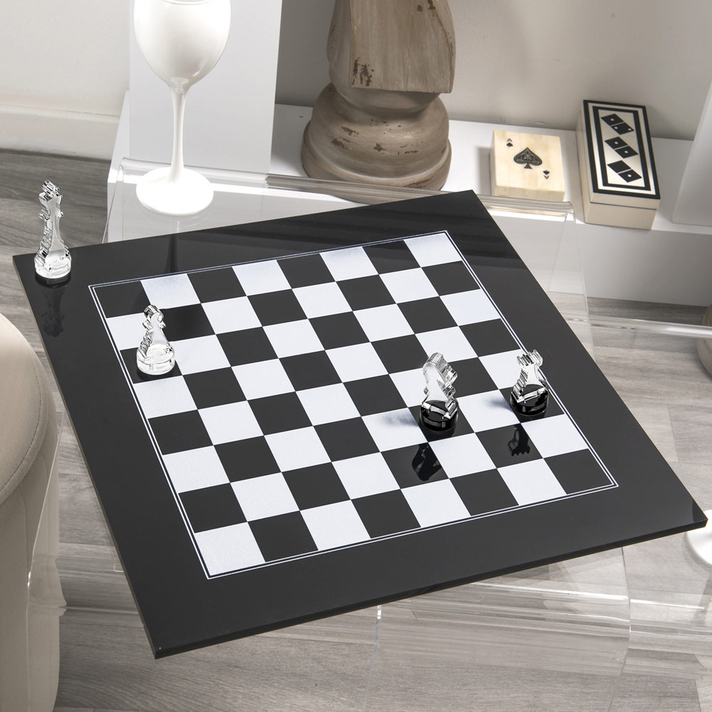 Tabuleiro de Xadrez para Xadrez e Damas de Design em Plexiglass Made in  Italy - Xadrez