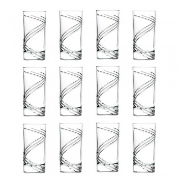 12 copos altos de coquetel em cristal ecológico italiano - ciclone
