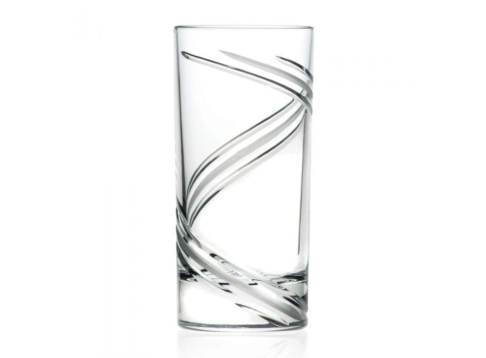 12 copos altos de coquetel em cristal ecológico italiano - ciclone