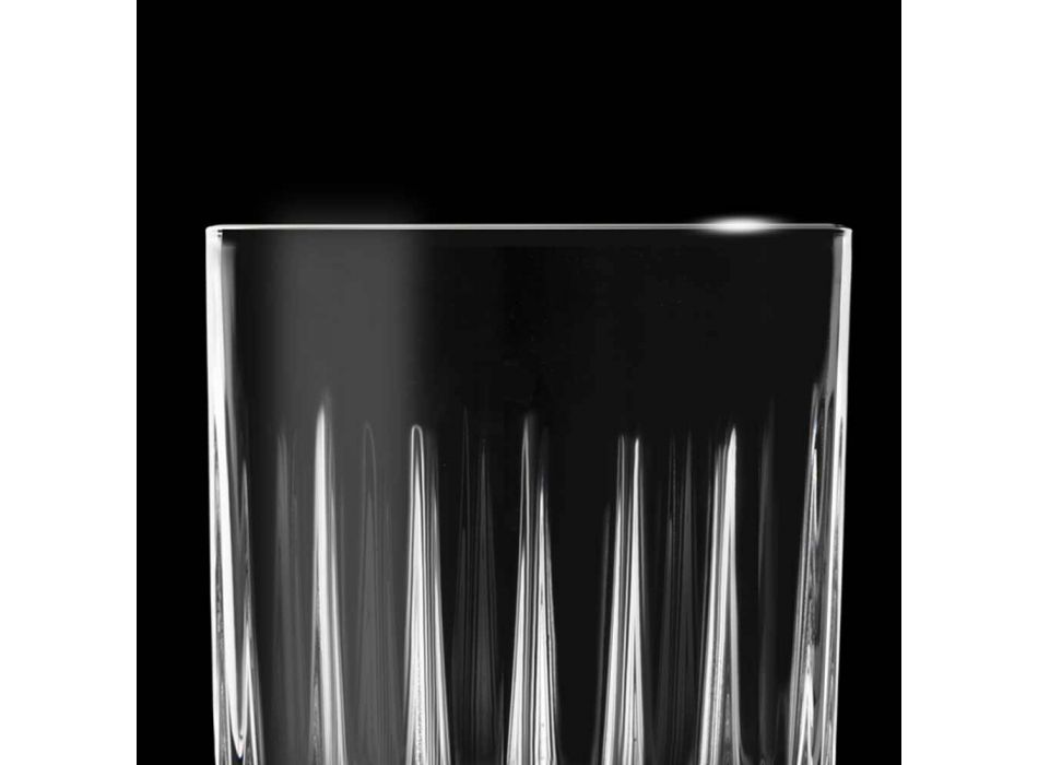 12 Copos de Licor em Eco Cristal com Decoração Linear - Senzatempo Viadurini