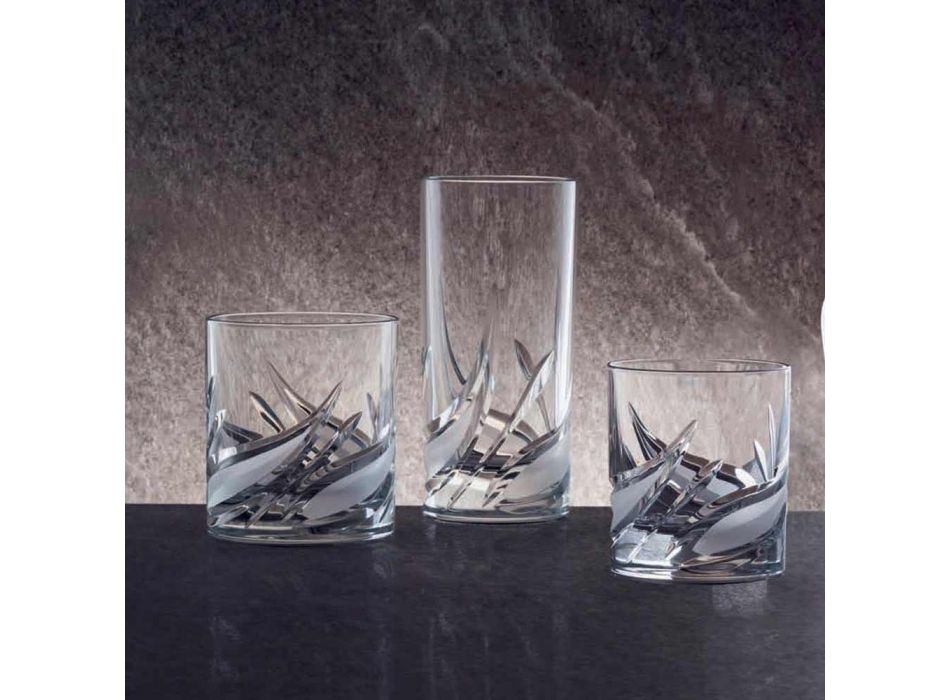 12 Copos de Whisky de cristal baixo copo duplo antiquado - Advento Viadurini