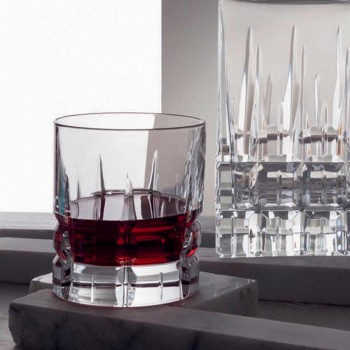 12 Copos de Whisky Basso Double Old Fashioned Tumbler em Cristal - Fiucco