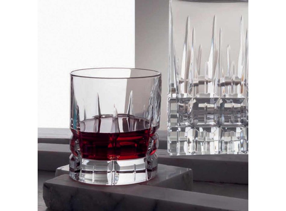 12 Copos de Whisky Basso Double Old Fashioned Tumbler em Cristal - Fiucco