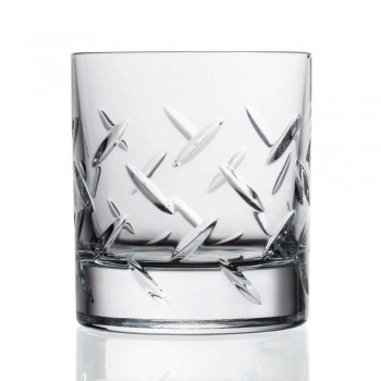 12 Copos de Whisky ou Água em Eco Cristal com Decoração Moderna - Arritmia