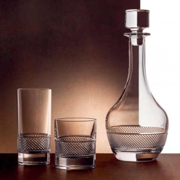 12 copos altos em cristal ecológico com decoração luxuosa - Milito