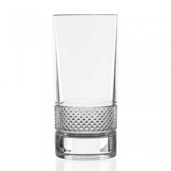 12 copos altos em cristal ecológico com decoração luxuosa - Milito