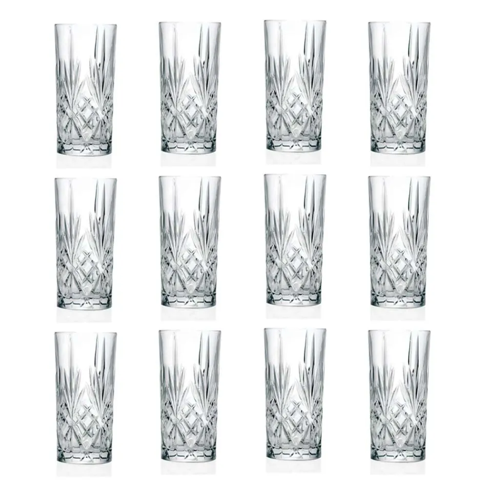 12 Copos Alto Highball para Coquetel em Eco Crystal - Cantabile Viadurini