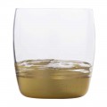 12 copos baixos para água com folha de ouro, platina ou bronze - Soffio