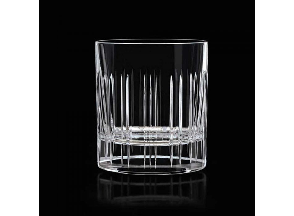 12 Copos de Whisky ou Crystal Water com Decoração Linear de Luxo - Arritmia