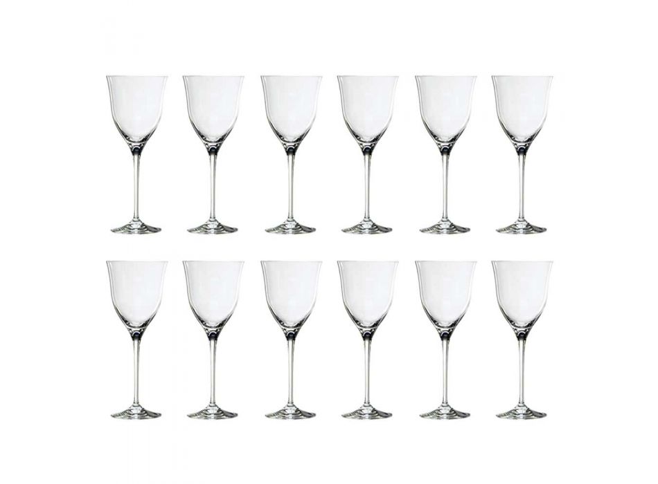 12 taças de vinho branco em cristal ecológico design de luxo mínimo - suave Viadurini