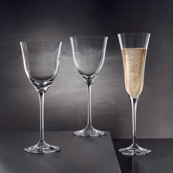 12 taças de vinho branco em cristal ecológico design de luxo mínimo - suave