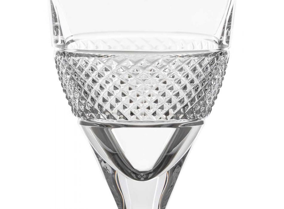 12 taças de vinho tinto em eco cristal elegante design decorado - Milito