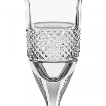 12 Taças Flauta para Champanhe em Cristal Ecológico com Decoração Manual - Milito
