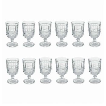 12 Taças de Vidro Transparente e Decorado para Mesa de Natal - Garbobic