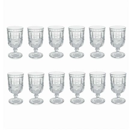 12 Taças de Vidro Transparente e Decorado para Mesa de Natal - Garbobic Viadurini