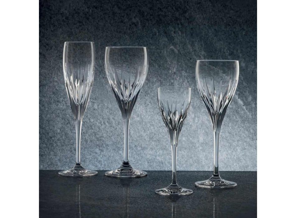 12 Copos de Vinho Branco Decorados à Mão em Cristal Ecológico de Luxo - Voglia