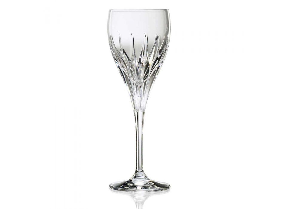 12 Copos de Vinho Branco Decorados à Mão em Cristal Ecológico de Luxo - Voglia