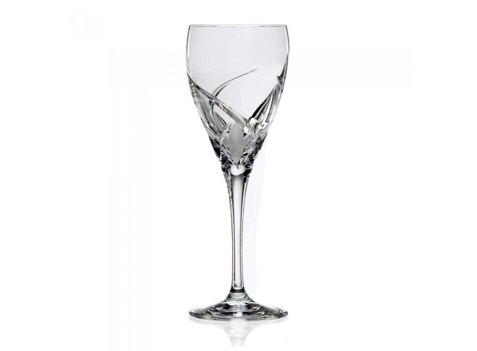 12 Copos para Vinho Branco em Design Ecológico de Cristal Luxo - Montecristo Viadurini