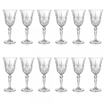 12 copos de vinho, água e coquetel no estilo vintage de cristal ecológico - Cantabile