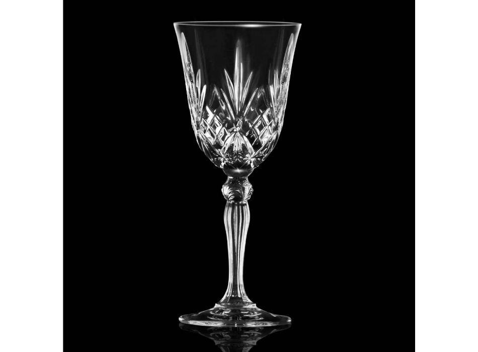 12 copos de vinho, água e coquetel no estilo vintage de cristal ecológico - Cantabile Viadurini
