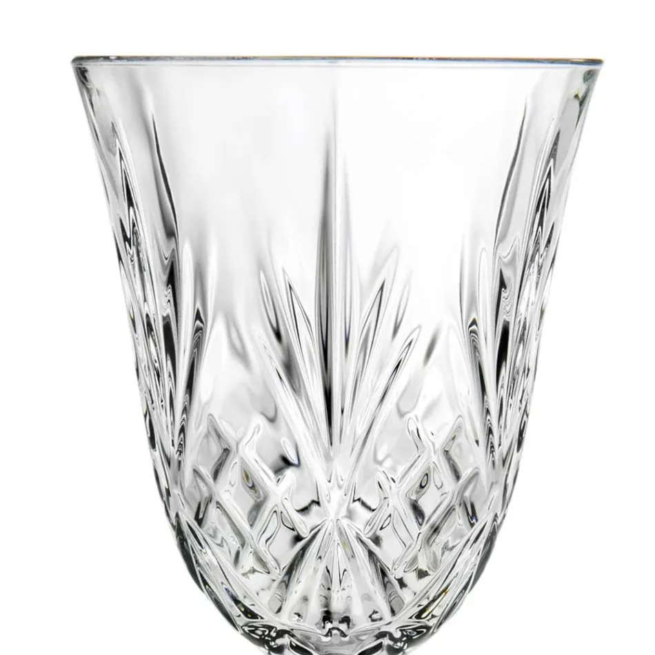 12 copos de vinho, água e coquetel no estilo vintage de cristal ecológico - Cantabile Viadurini