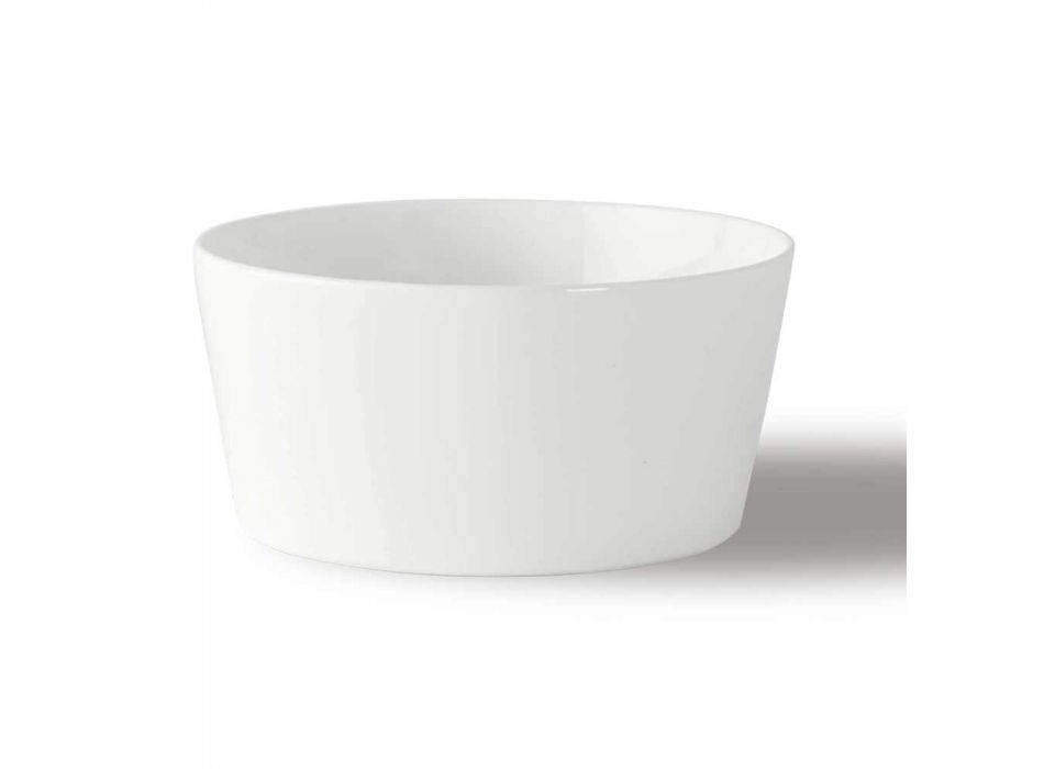 12 Sorvetes de porcelana branca de design moderno ou copos de frutas - Egle Viadurini