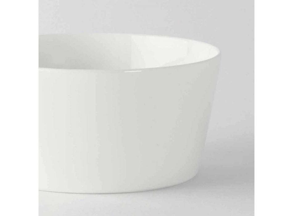 12 Sorvetes de porcelana branca de design moderno ou copos de frutas - Egle Viadurini