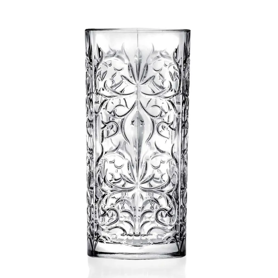 Copo de coquetel Highball de 12 copos altos ou água decorada de luxo - Destiny Viadurini