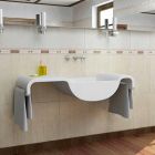 Mobília do banheiro do dissipador da onda feita em Itália Viadurini