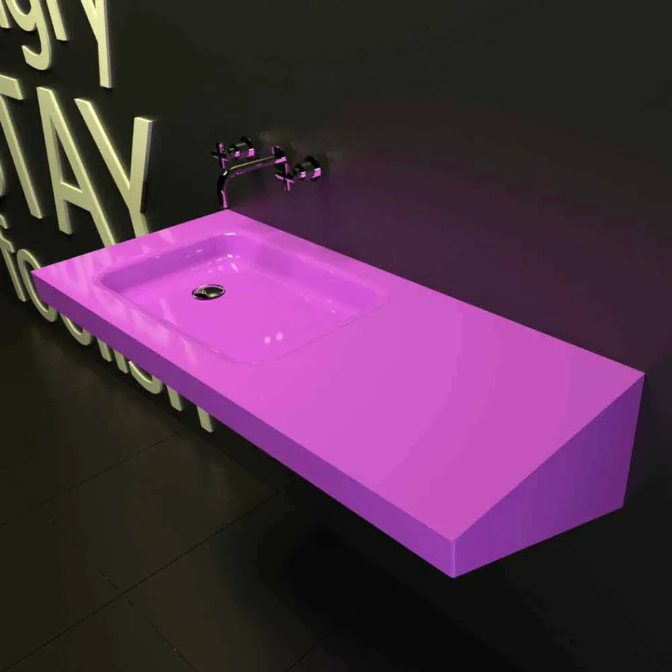 Mobília do banheiro de pia selada feita na Itália Viadurini