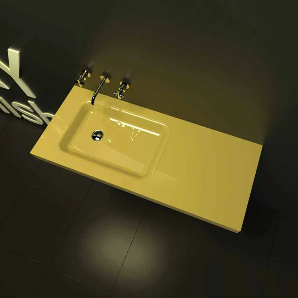 Mobília do banheiro de pia selada feita na Itália Viadurini