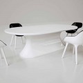 Design moderno Solid Surface mesa de jantar oval Confortável, feito na Itália