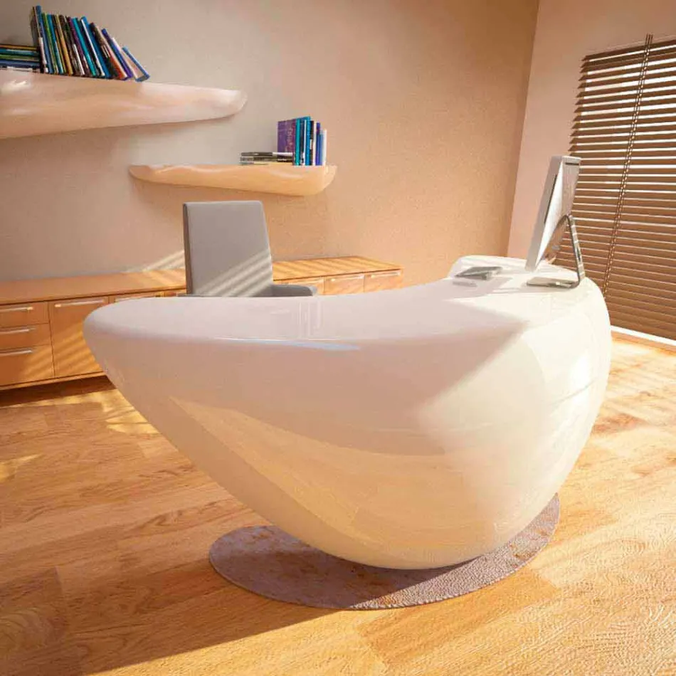 Boomerang moderno da mesa de escritório feito em Itália Viadurini