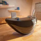 Boomerang moderno da mesa de escritório feito em Itália Viadurini