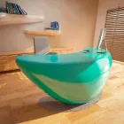 Boomerang moderno da mesa de escritório feito em Itália Viadurini