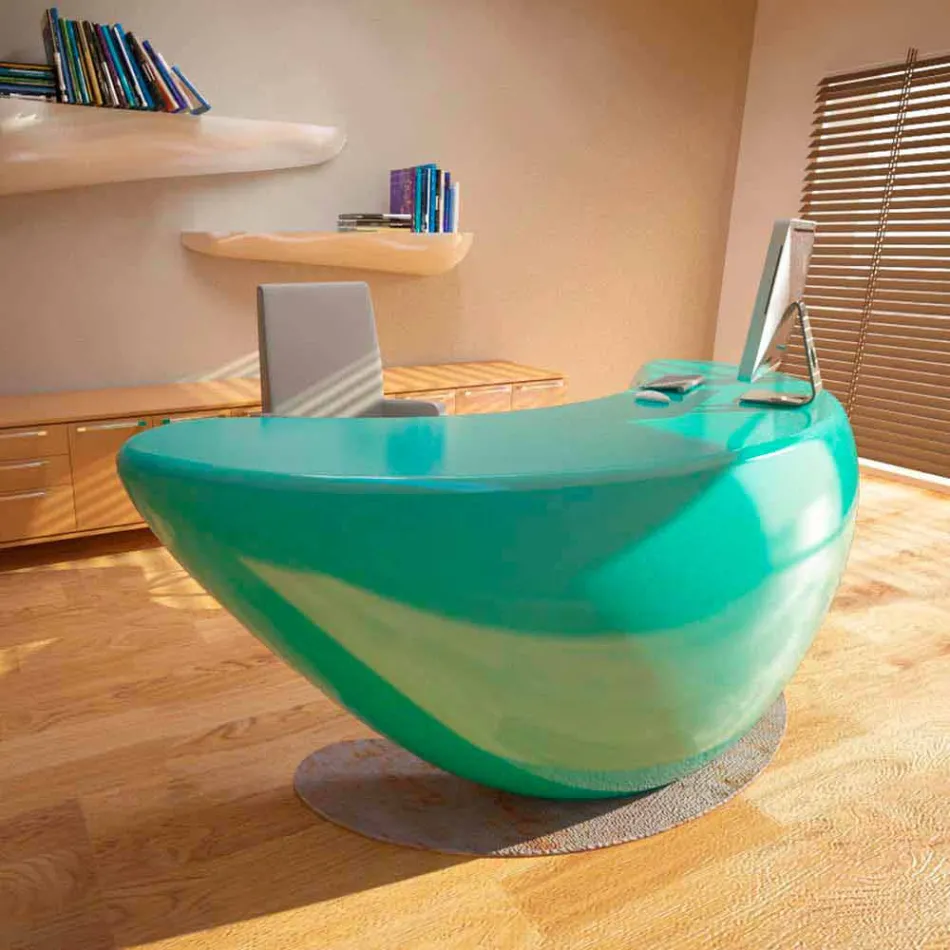 Boomerang moderno da mesa de escritório feito em Itália Viadurini