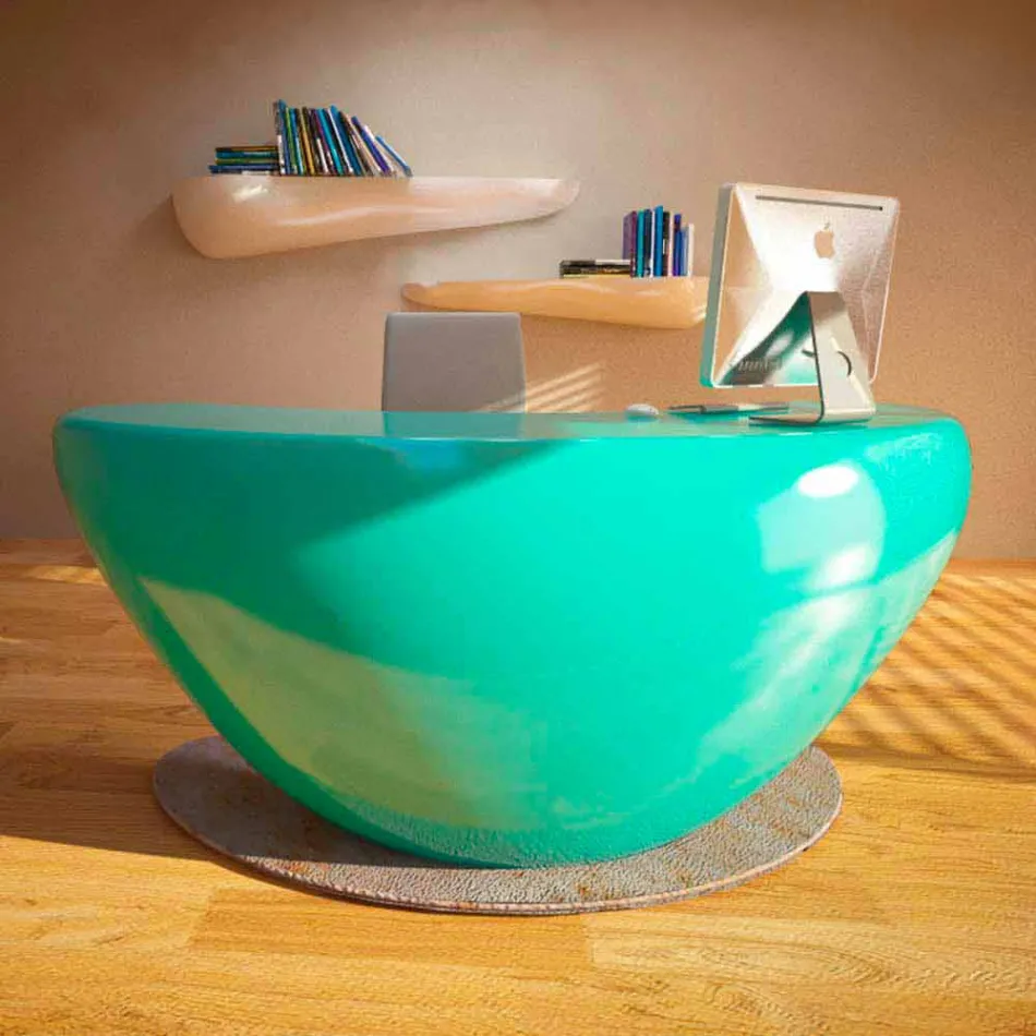 Boomerang moderno da mesa de escritório feito em Itália Viadurini