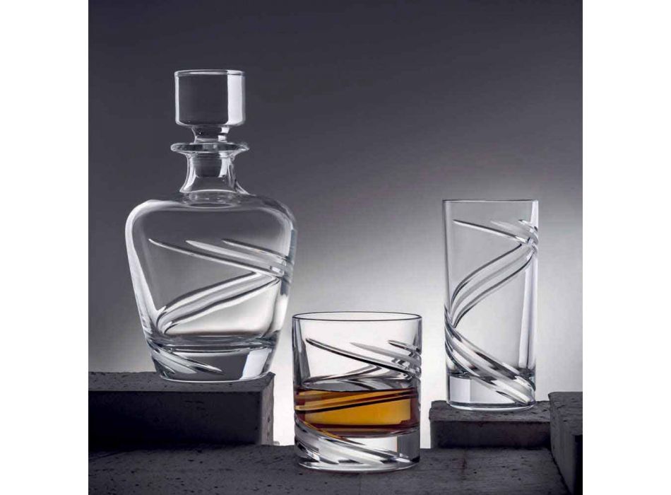 2 Garrafas de Whisky em Cristal Ecológico Artisan Italiano - Ciclone
