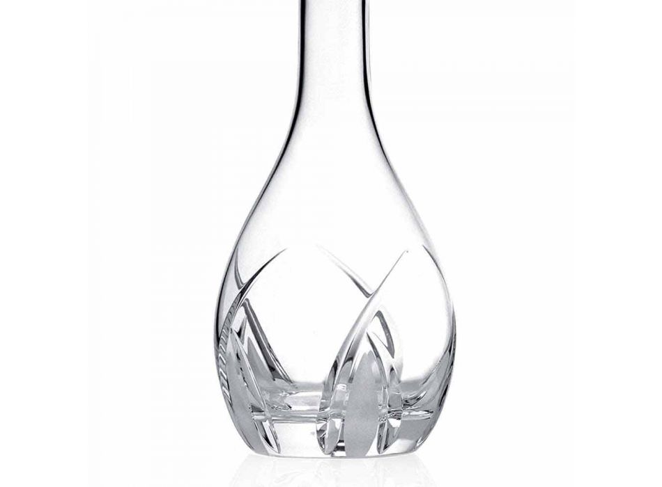 2 Garrafas de Vinho com Tampas Redondas Design em Eco Cristal - Montecristo Viadurini