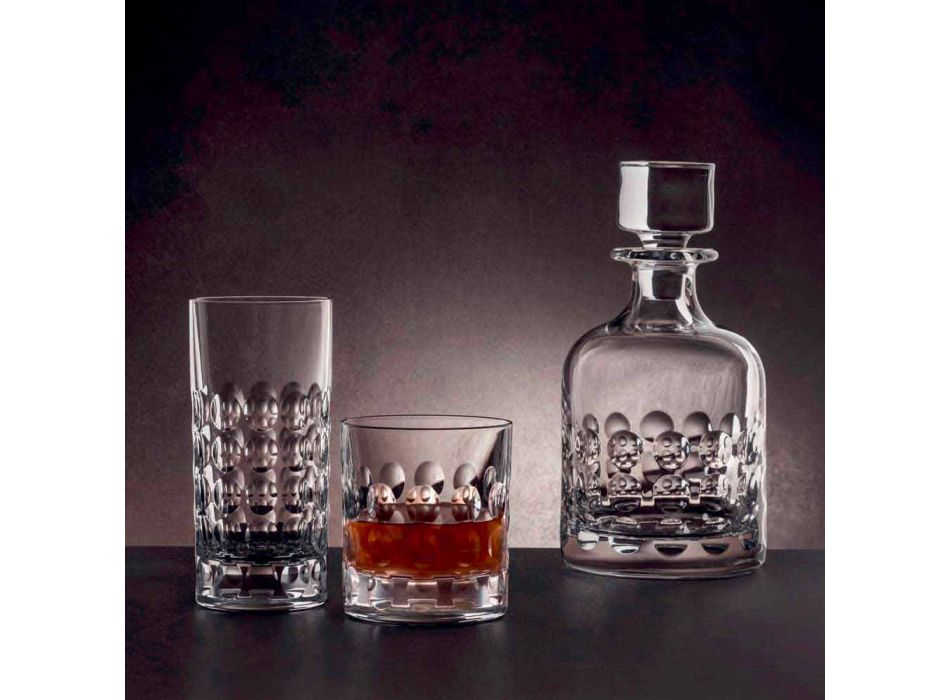 2 garrafas de whisky em cristal ecológico decoradas com tampa - titanioball