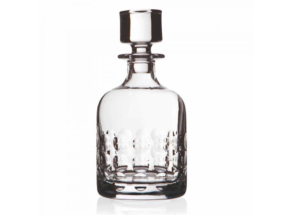 2 garrafas de whisky em cristal ecológico decoradas com tampa - titanioball