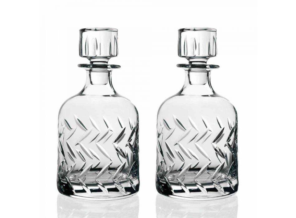 2 garrafas de whisky ecológicas com tampa decorativa vintage - arritmia Viadurini