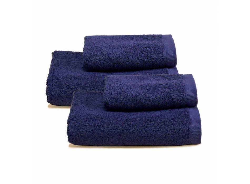 2 Pares de Toalhas de Banho Coloridas Serviço em Algodão Spguna - Vuitton Viadurini