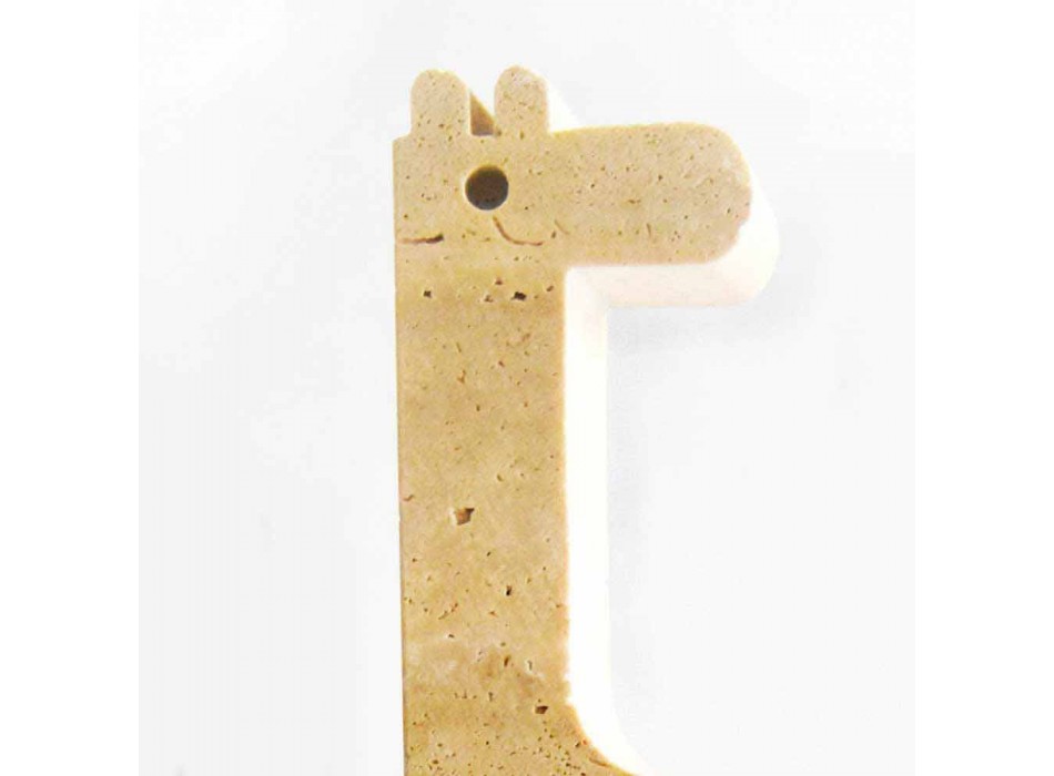 2 suportes para livros em mármore travertino em forma de girafa Made in Italy - Morra Viadurini