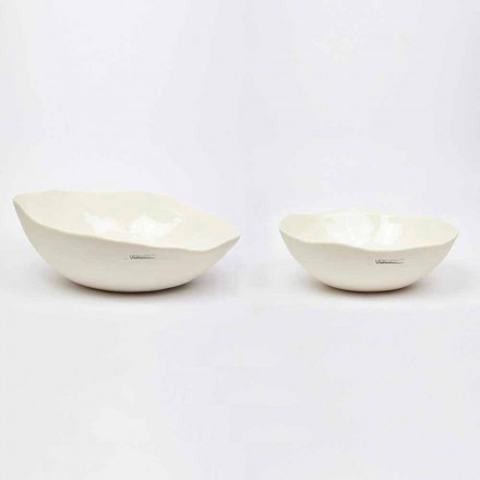 2 Saladeiras em Porcelana Branca Peças Únicas de Design Italiano - Arciconcreto Viadurini