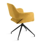 2 Poltronas Giratórias de 180° Estofadas em Tecido com Estrutura Metálica - Ivana Viadurini