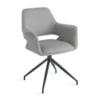 2 Poltronas Giratórias de 180° Estofadas em Tecido com Estrutura Metálica - Ivana Viadurini