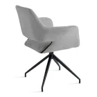 2 Poltronas Giratórias de 180° Estofadas em Tecido com Estrutura Metálica - Ivana Viadurini