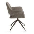 2 Poltronas Giratórias de 180° Estofadas em Tecido com Estrutura Metálica - Ivana Viadurini