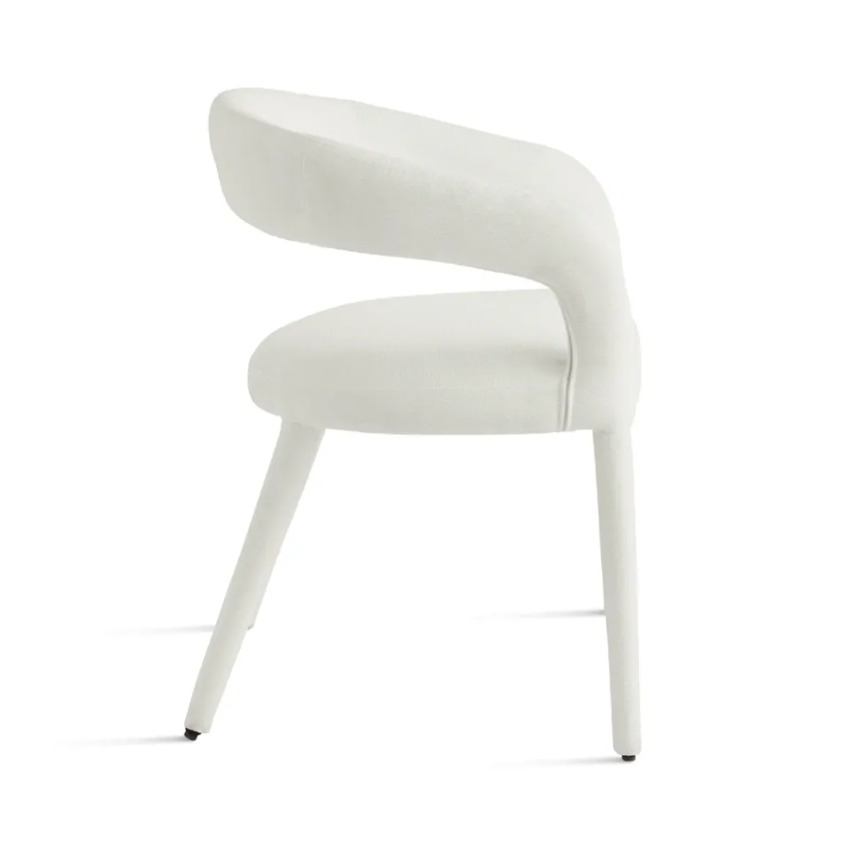 2 Poltronas Estofadas em Tecido Bouclè com Estrutura Revestida - Domenica Viadurini